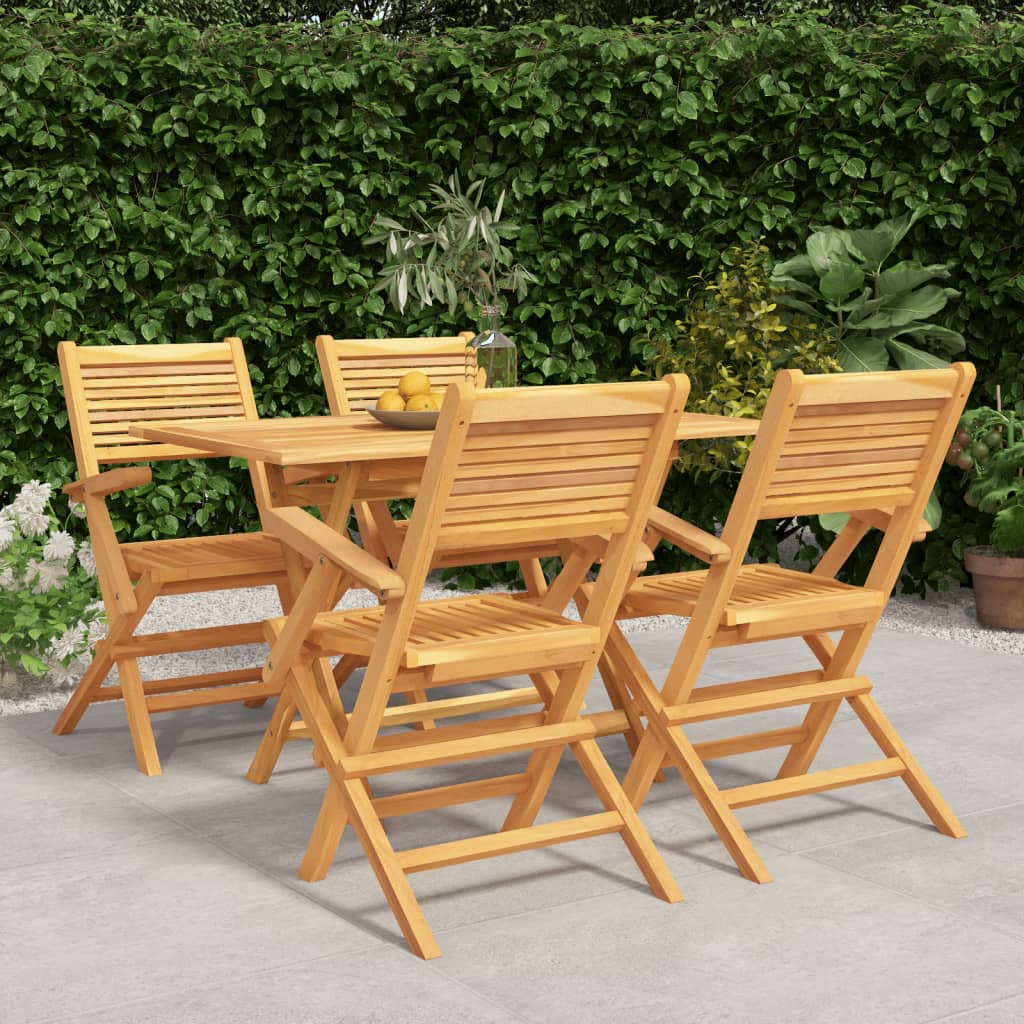 vidaXL 5 Piece Patio Dining Set Solid Wood Teak