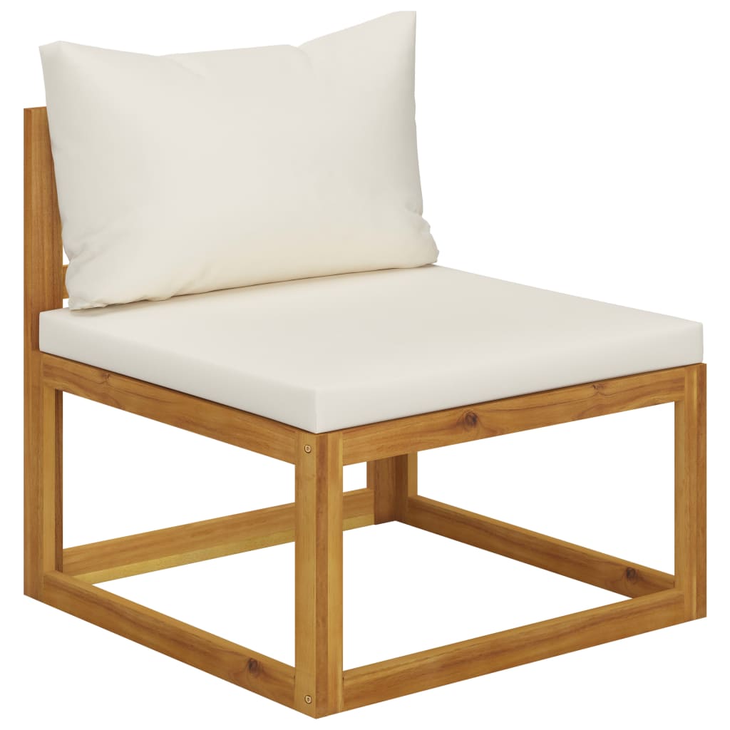 vidaXL 8 Piece Patio Lounge Set with Cushion Cream Solid Acacia Wood