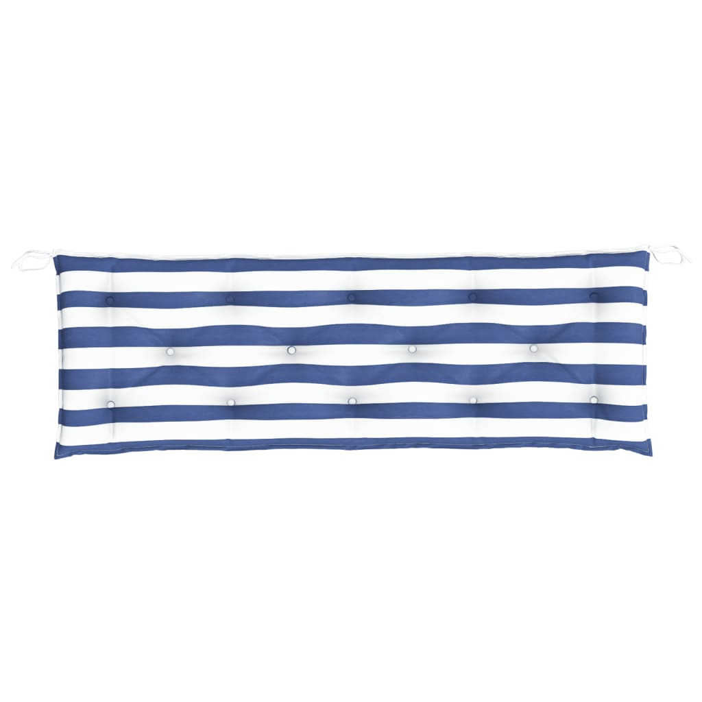 vidaXL Garden Bench Cushions 2pcs Blue&White Stripe 59.1"x19.7"x2.8" Fabric