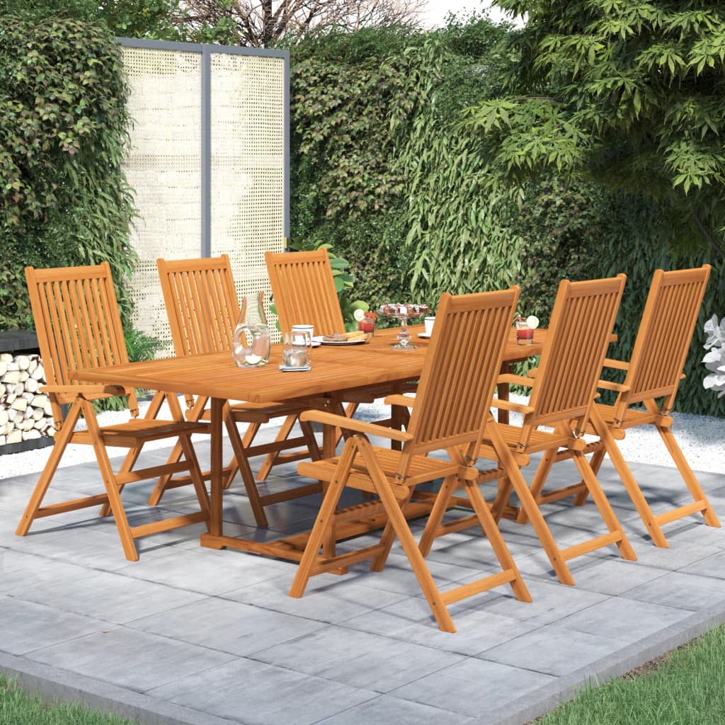 vidaXL 7 Piece Patio Dining Set Solid Wood Acacia