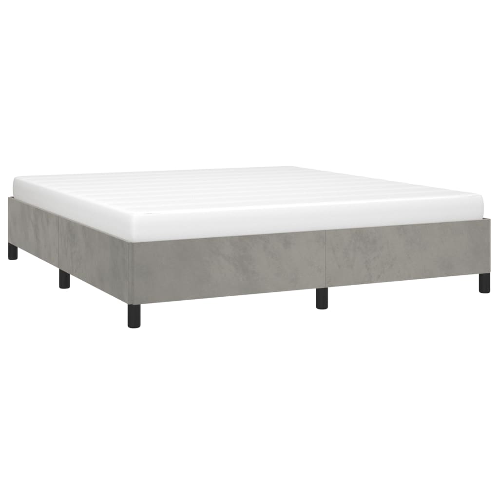 vidaXL Bed Frame Light Gray 76"x79.9" King Velvet