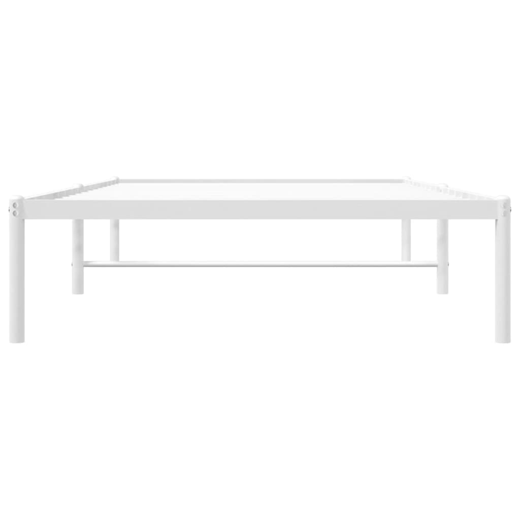 vidaXL Metal Bed Frame without Mattress White 39.4"x74.8"