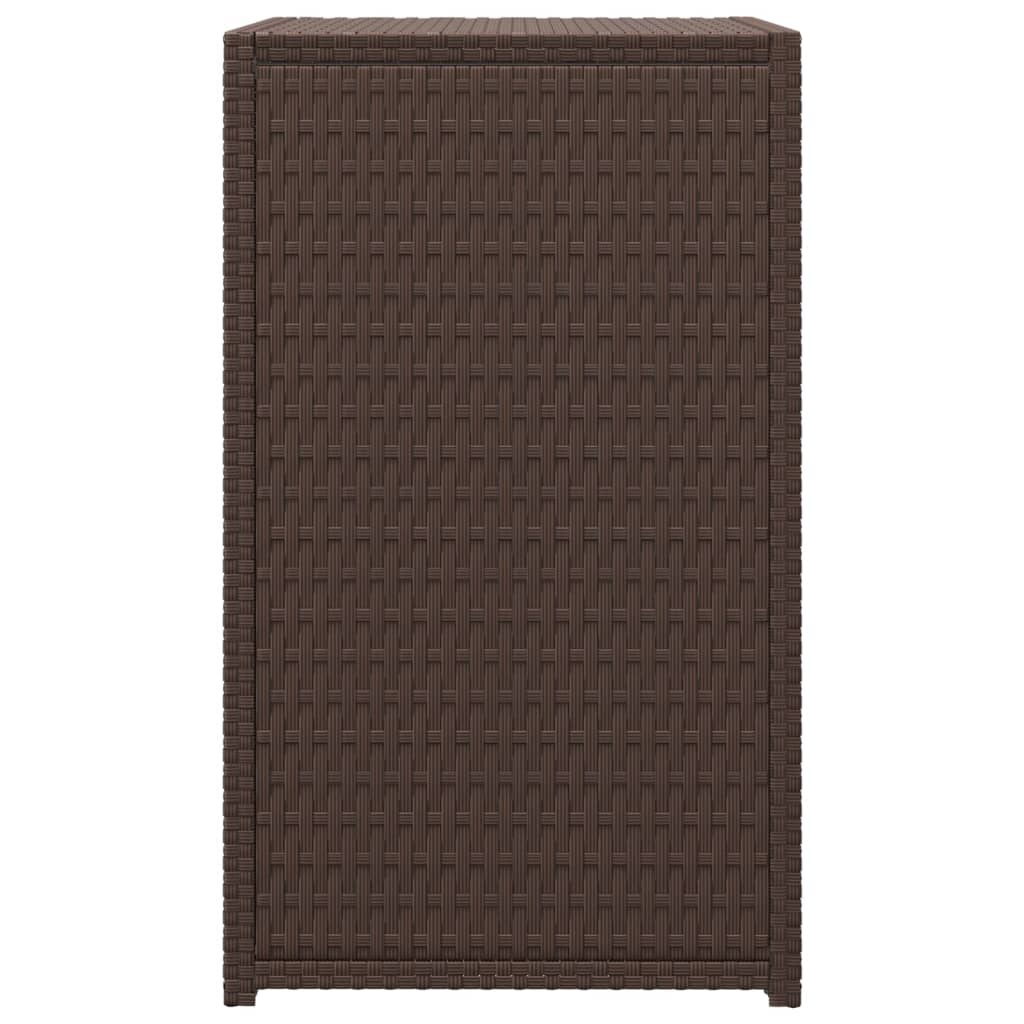 vidaXL C Table Brown 15.7"x13.8"x23.6" Poly Rattan