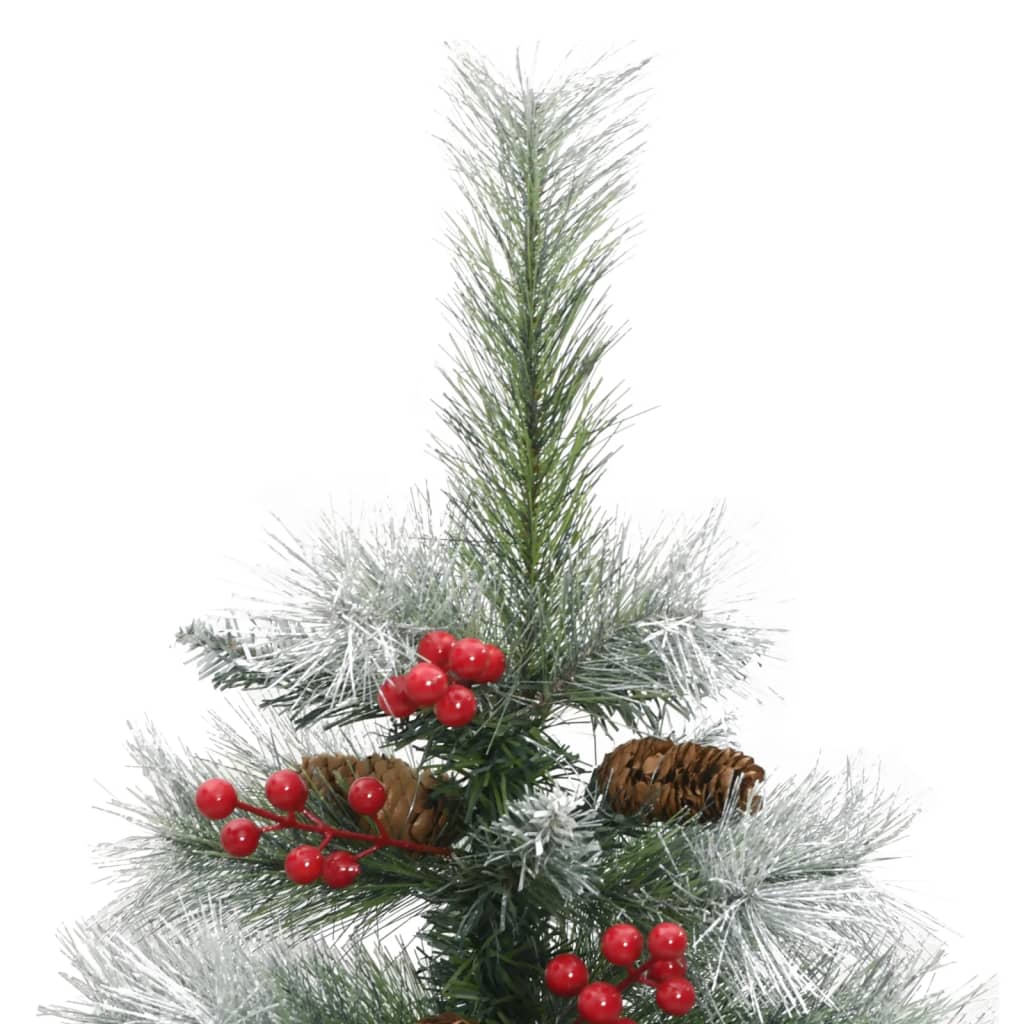 vidaXL Artificial Hinged Christmas Tree with Cones and Berries 47.2"