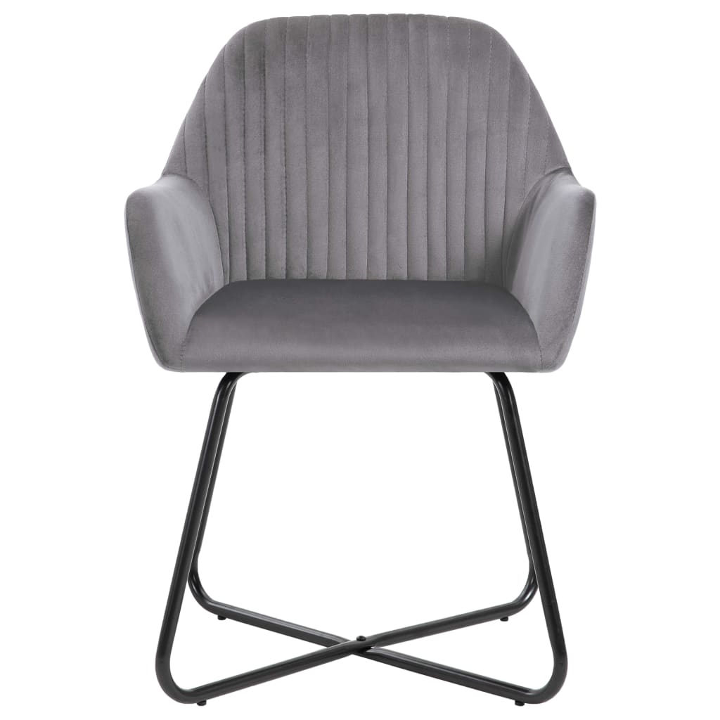 vidaXL Dining Chairs 2 pcs Gray Velvet