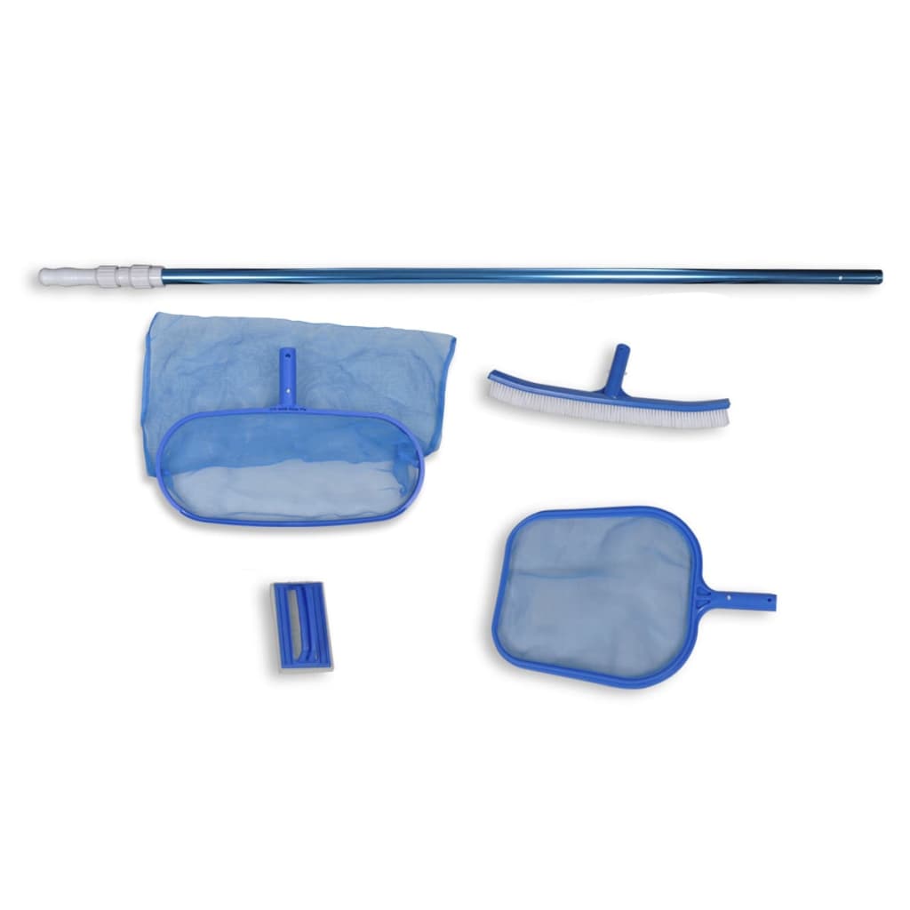 vidaXL Pool Cleaning Set Brush 2 Leaf Skimmers 1 Telescopic Pole