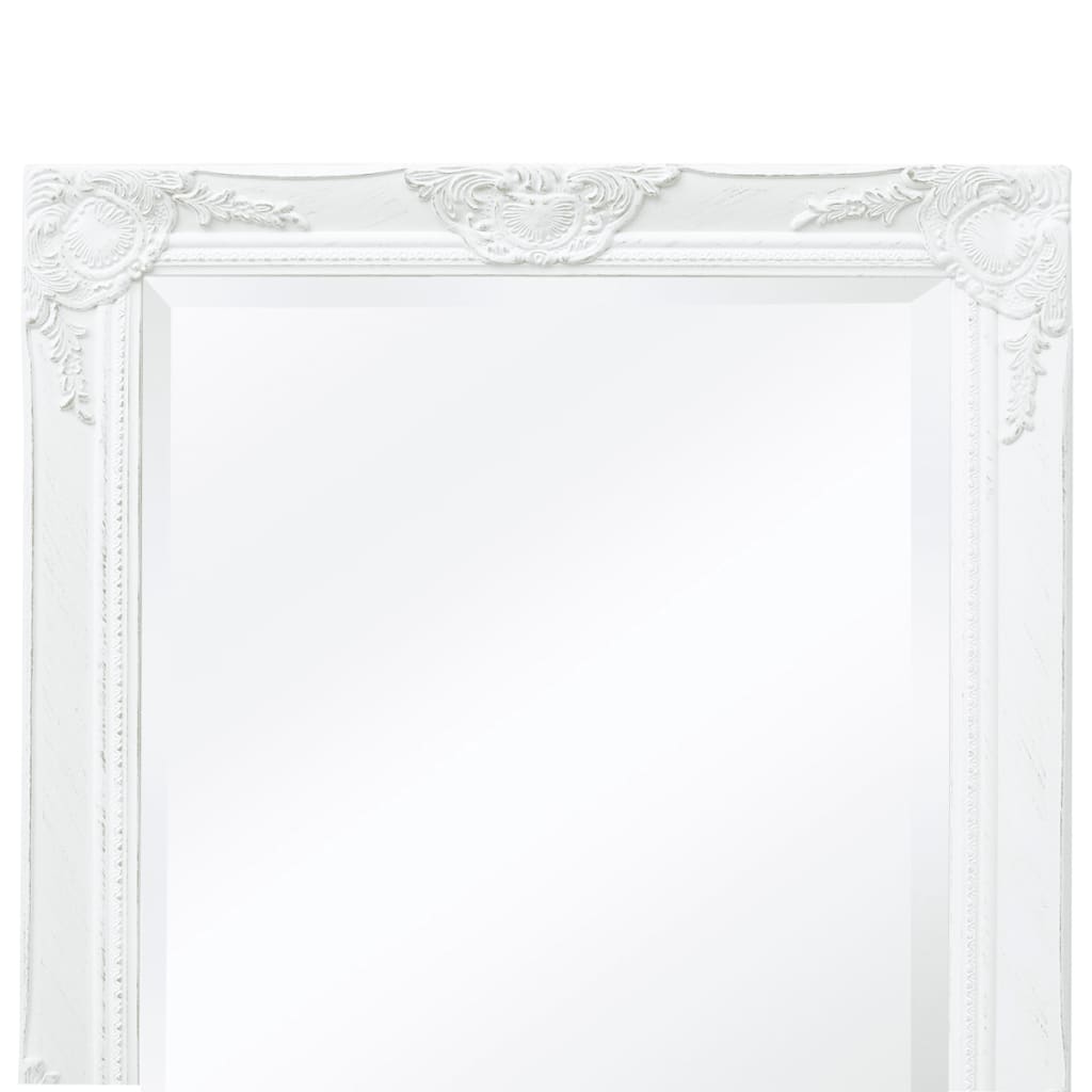 vidaXL Wall Mirror Baroque Style 39.4"x19.7" White