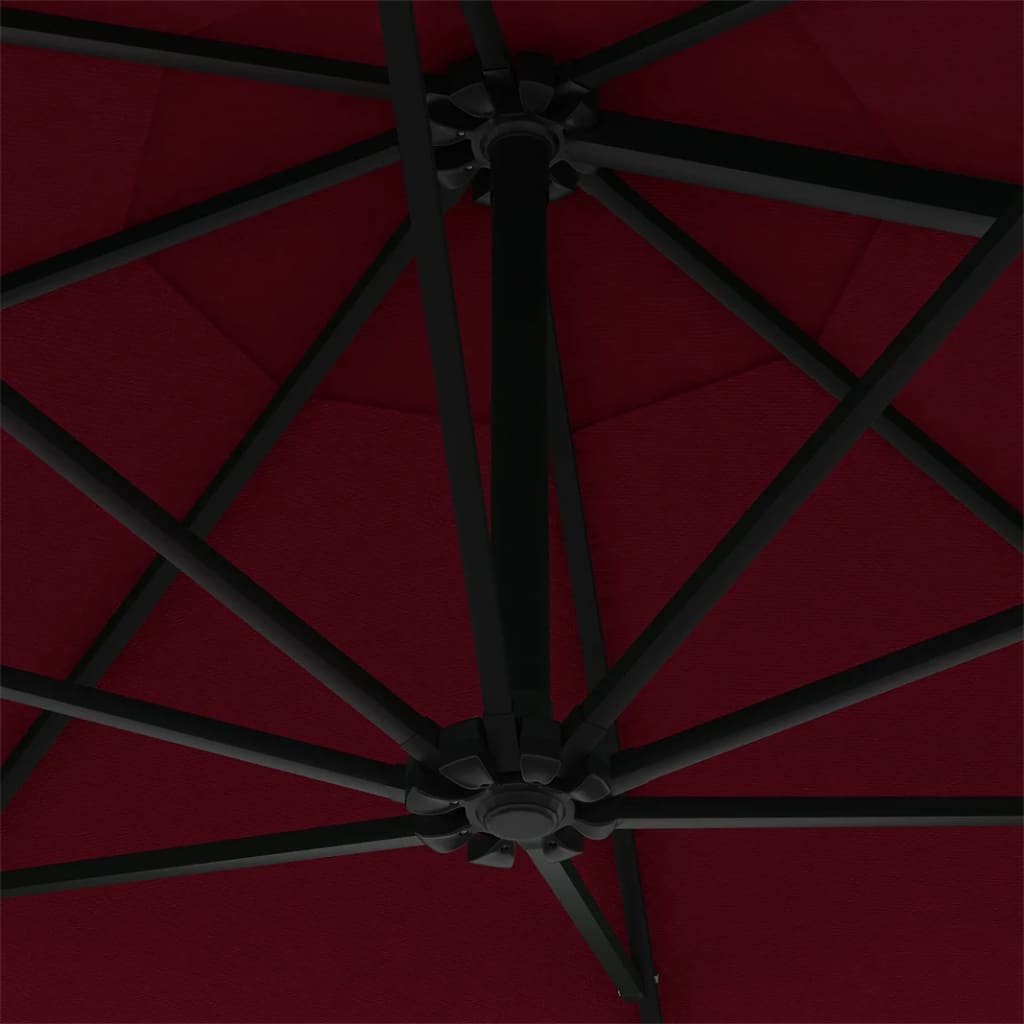 vidaXL Wall-Mounted Parasol with Metal Pole 118.1" Burgundy