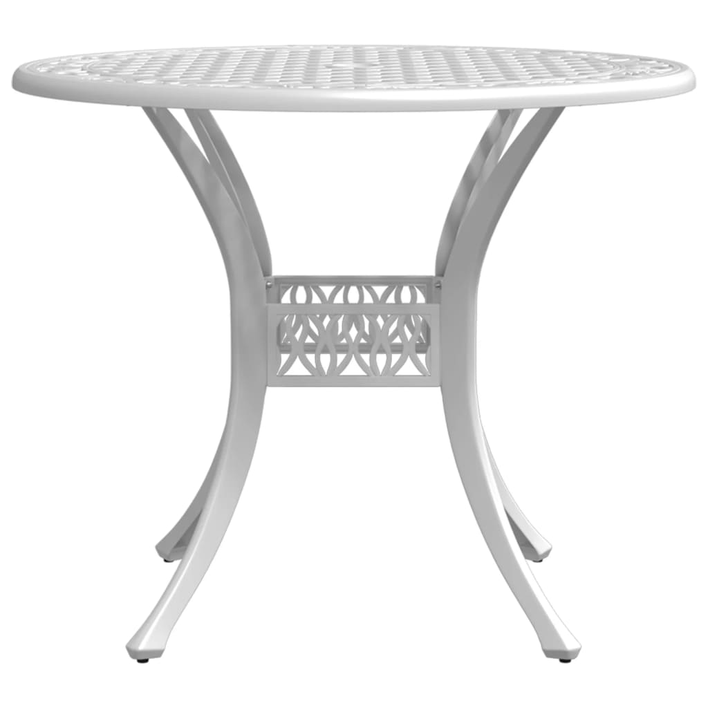 vidaXL Patio Table White Ø35.4"x29.5" Cast Aluminum