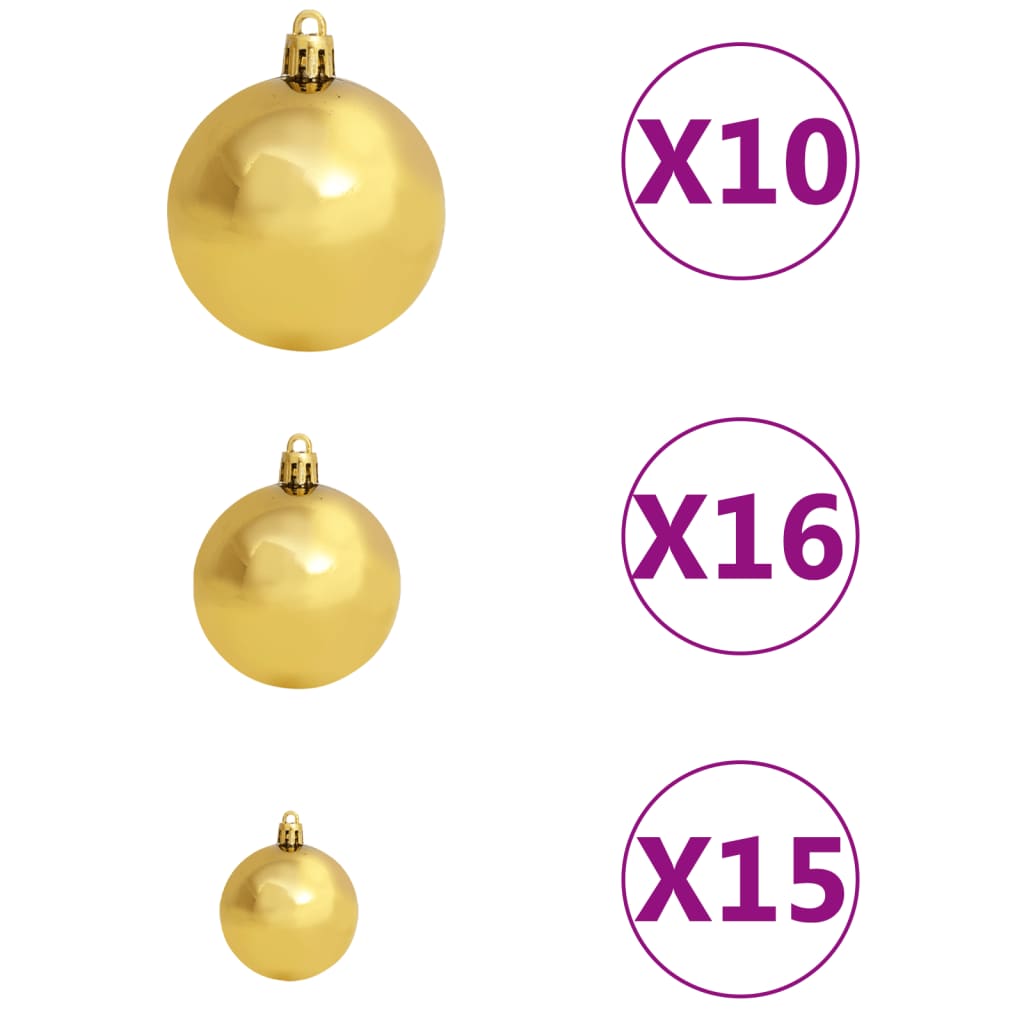 vidaXL Artificial Hinged Christmas Tree 300 LEDs & Ball Set 94.5"