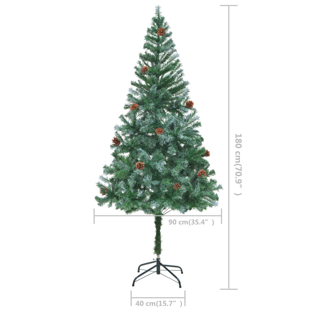 vidaXL Artificial Christmas Tree with Pinecones 6 ft