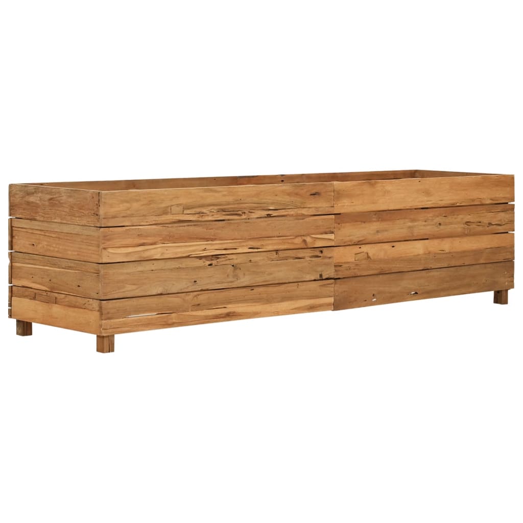 vidaXL Raised Bed 59.1"x15.7"x15" Recycled Teak Wood and Steel