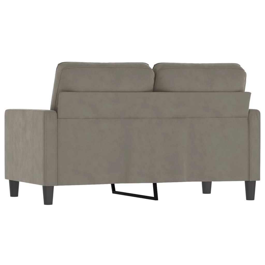 vidaXL 2-Seater Sofa Light Gray 47.2" Velvet