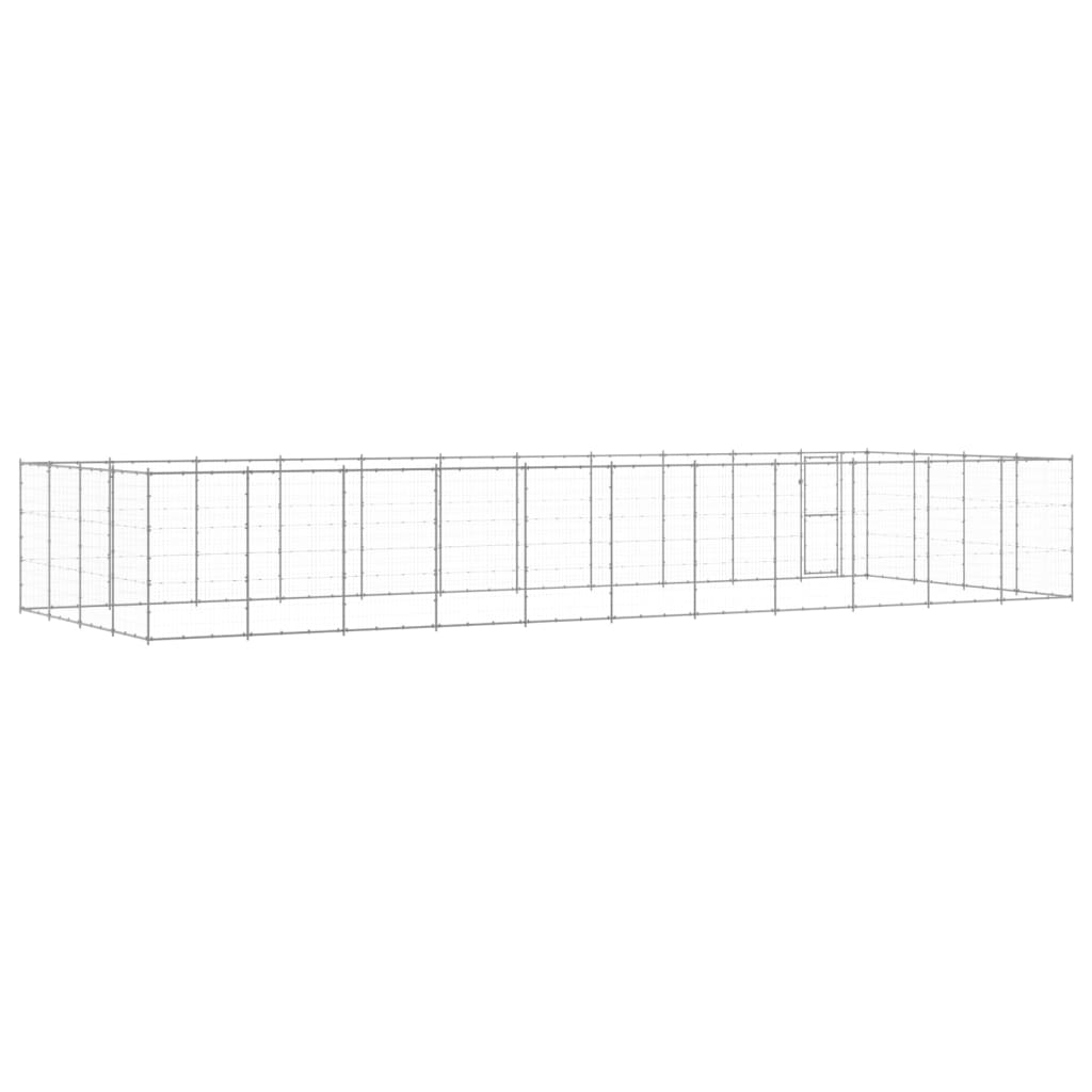 vidaXL Outdoor Dog Kennel Galvanized Steel 468.9 ft²