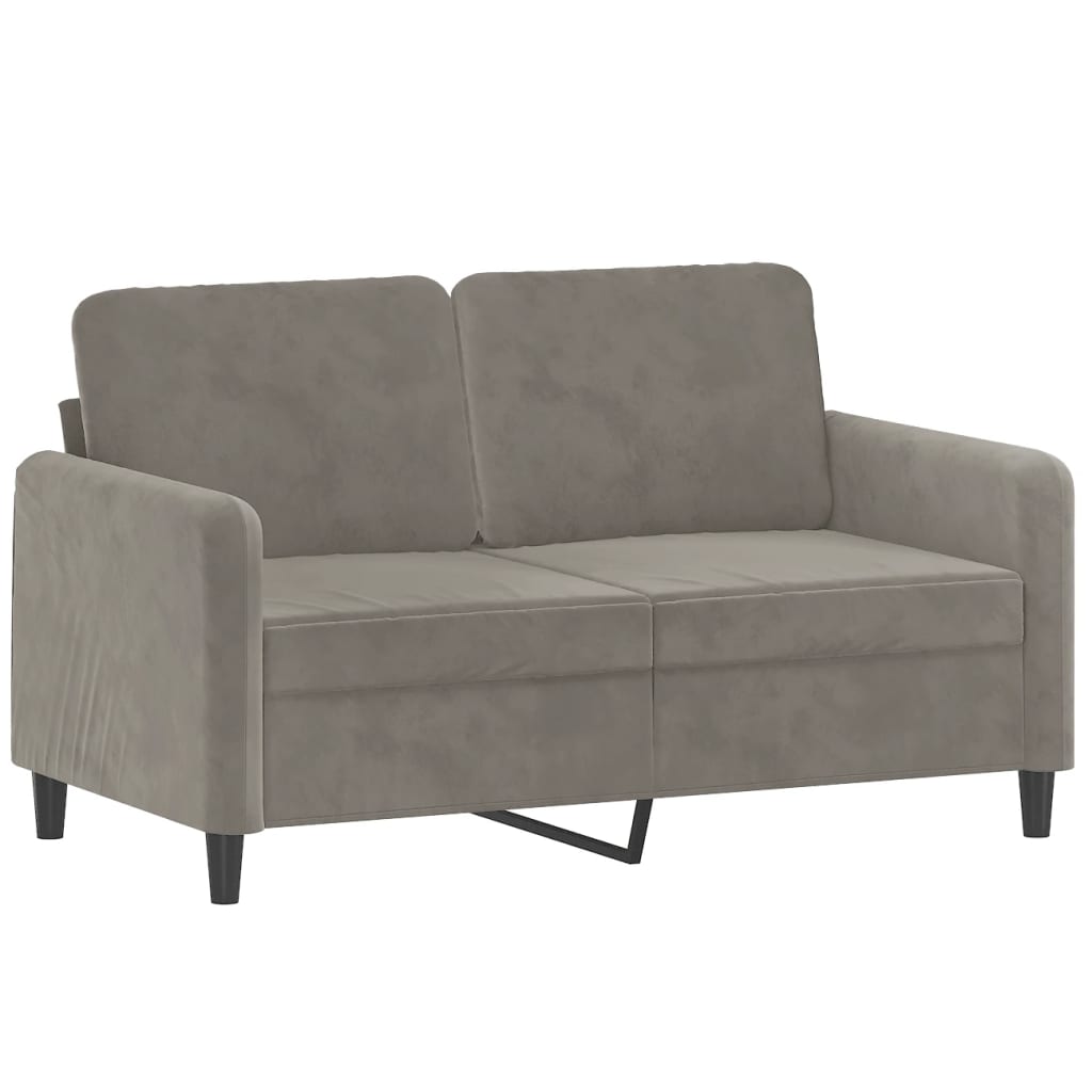 vidaXL 3 Piece Sofa Set with Throw Pillows&Cushions Light Gray Velvet