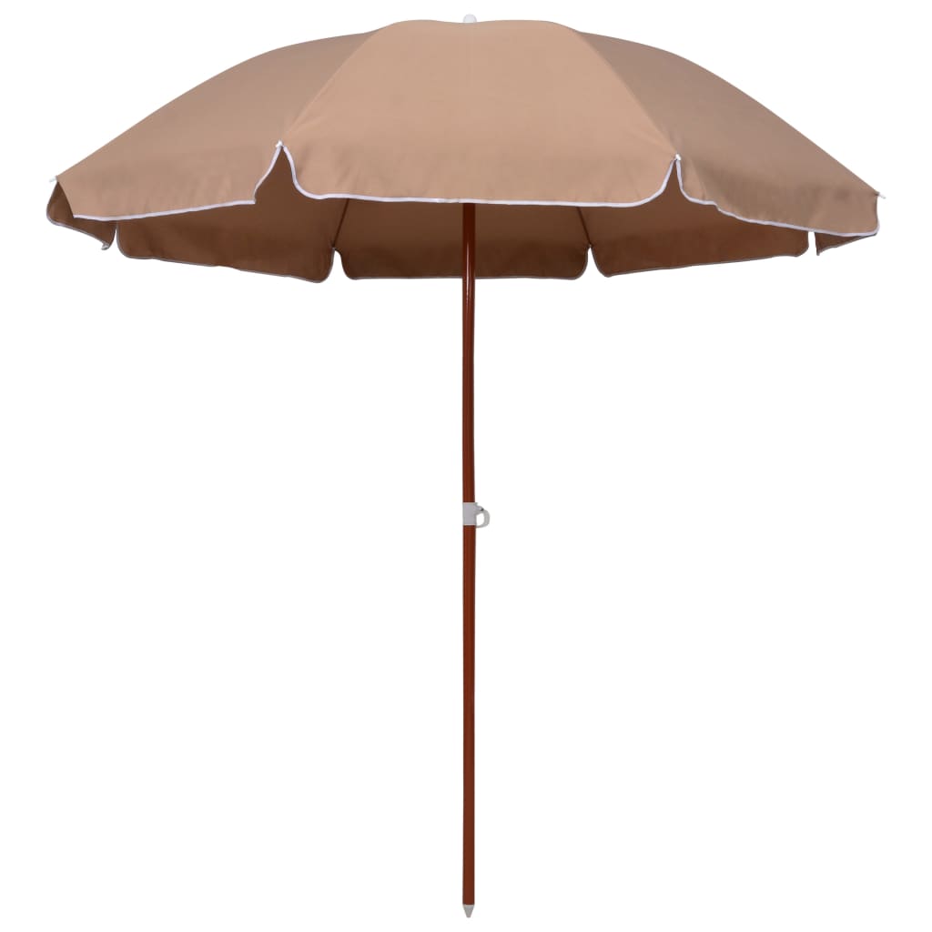 vidaXL Garden Parasol with Steel Pole 94.5" Taupe