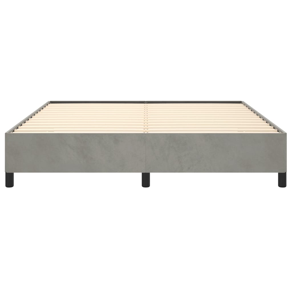 vidaXL Bed Frame Light Gray 76"x79.9" King Velvet