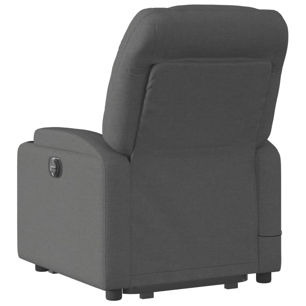 vidaXL Stand up Massage Recliner Chair Dark Gray Fabric