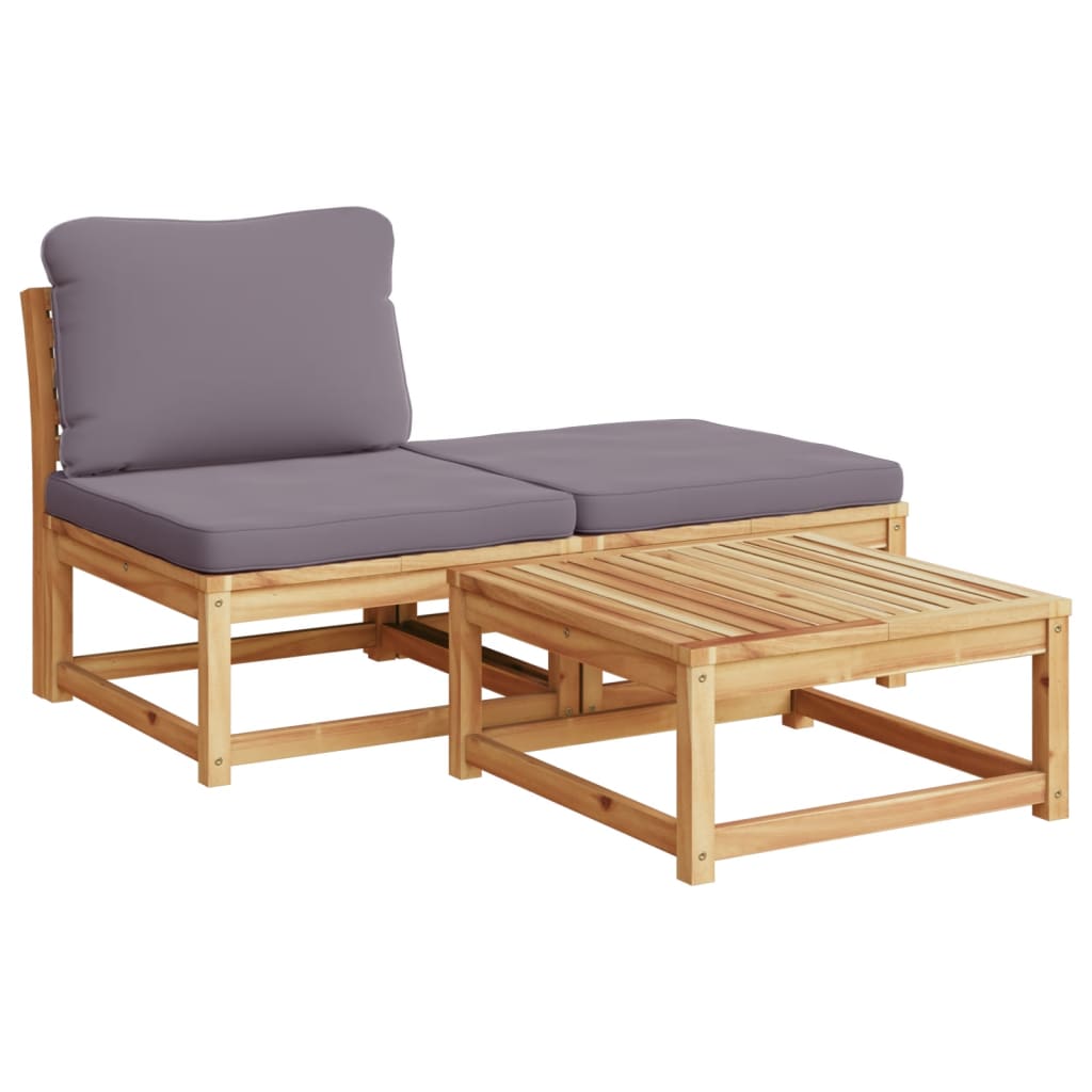 vidaXL 11 Piece Patio Lounge Set with Cushions Solid Wood Acacia