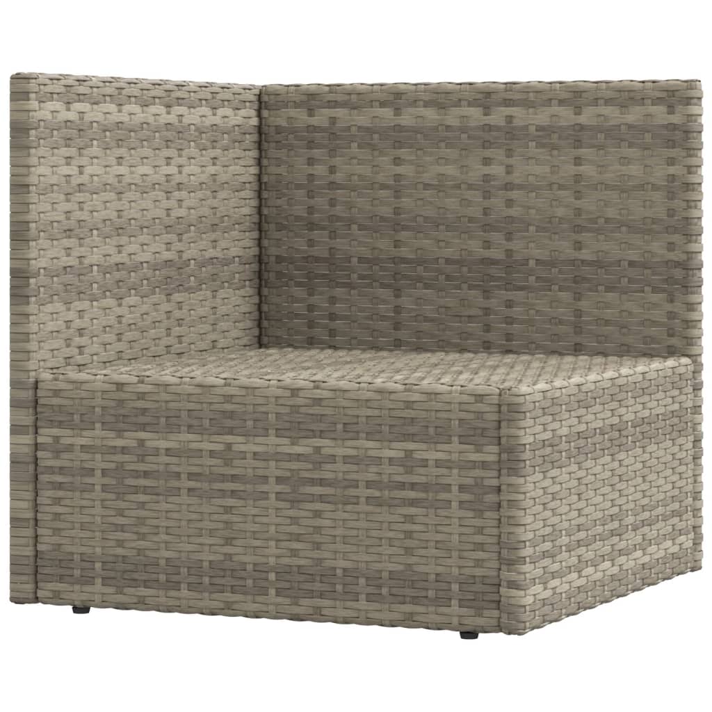 vidaXL 9 Piece Patio Lounge Set with Cushions Gray Poly Rattan