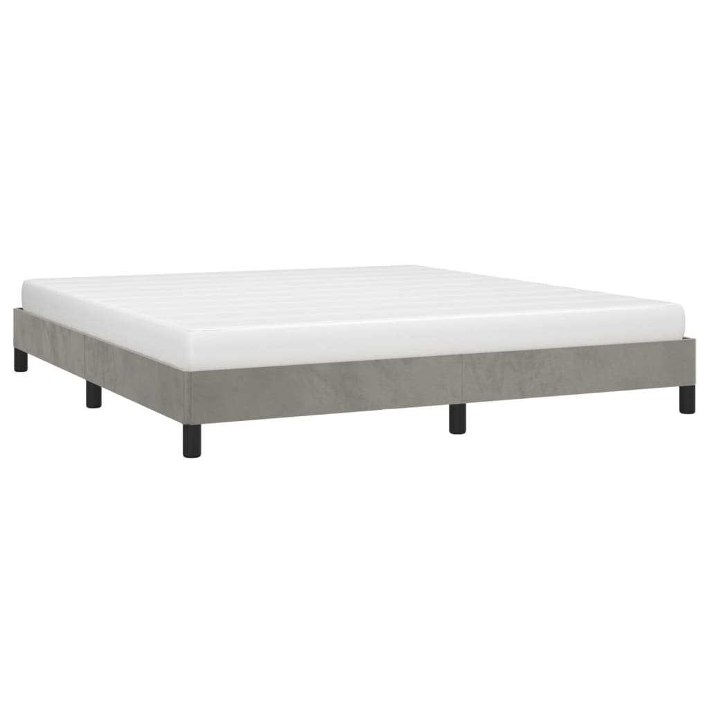 vidaXL Bed Frame Light Gray 76"x79.9" King Velvet