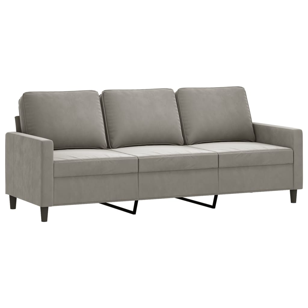 vidaXL 3-Seater Sofa Light Gray 70.9" Velvet