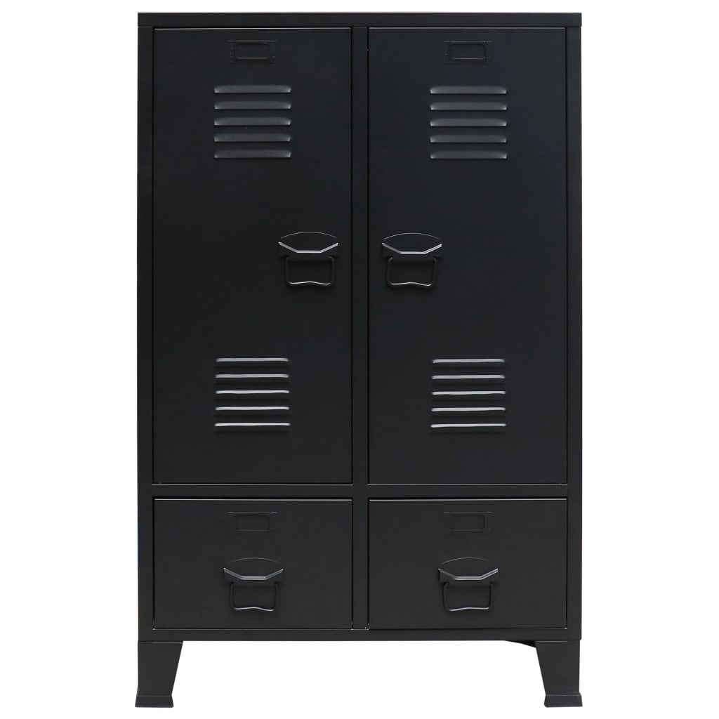 vidaXL Wardrobe Metal Industrial Style 26.4"x13.8"x42.1" Black