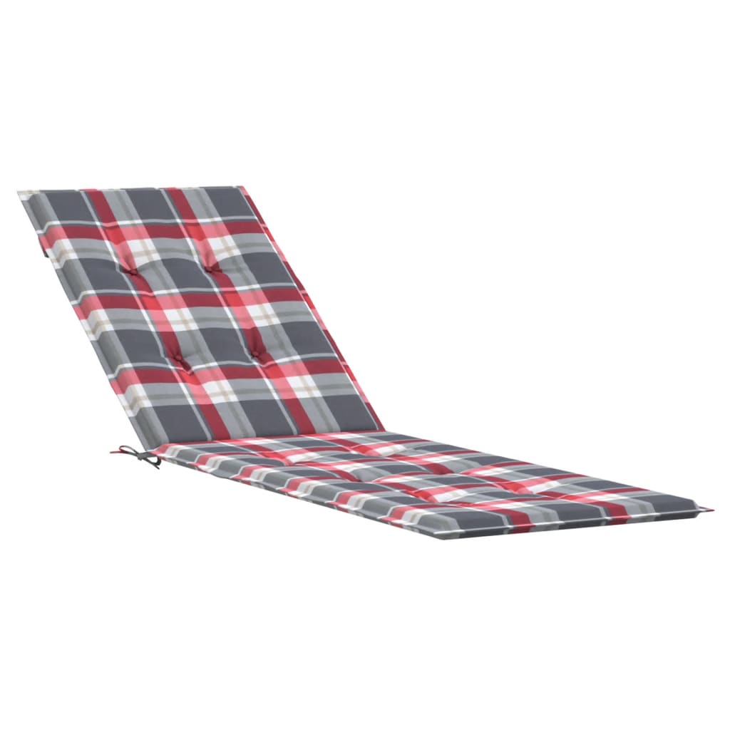 vidaXL Deck Chair Cushion Red Check Pattern (29.5"+41.3")x19.7"x1.6"