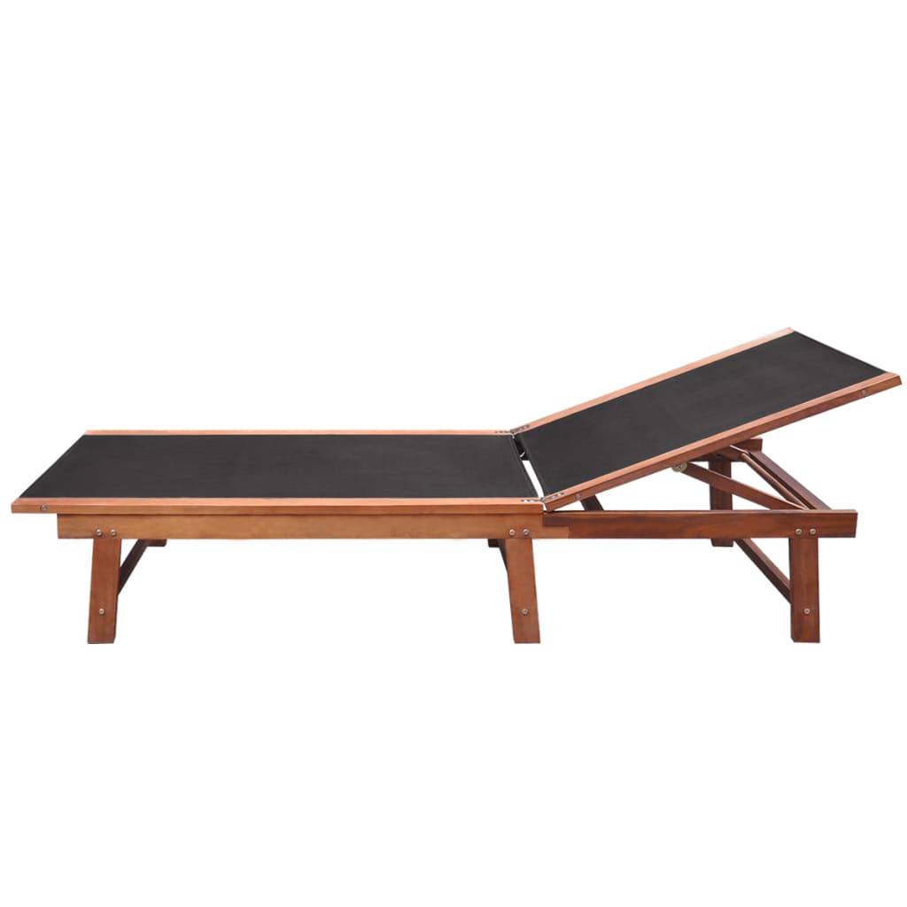 vidaXL Sun Loungers 2 pcs with Table Solid Acacia Wood and Textilene