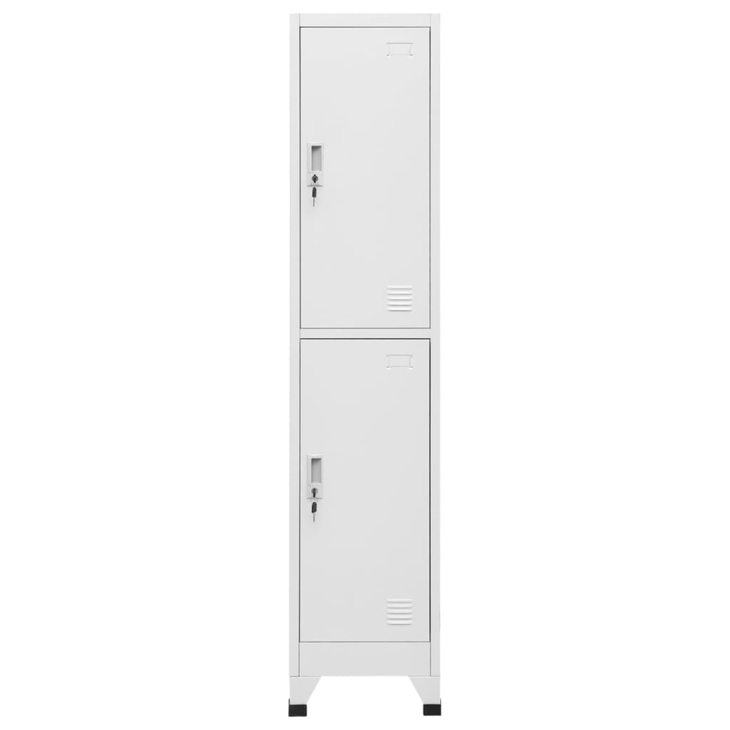 vidaXL Locker Cabinet with 2 Compartments 15"x17.7"x70.9"