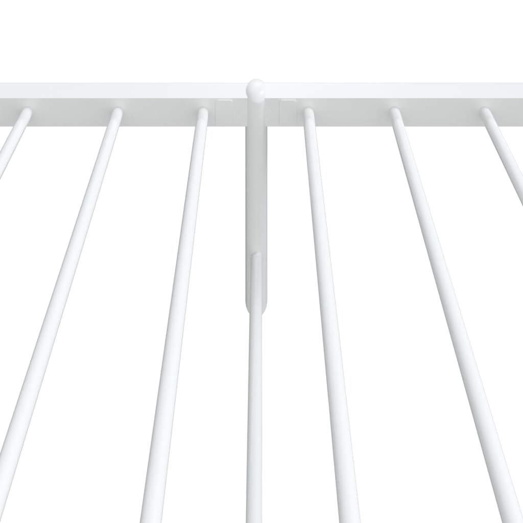 vidaXL Metal Bed Frame with Headboard and Footboard White 39.4"x78.7"