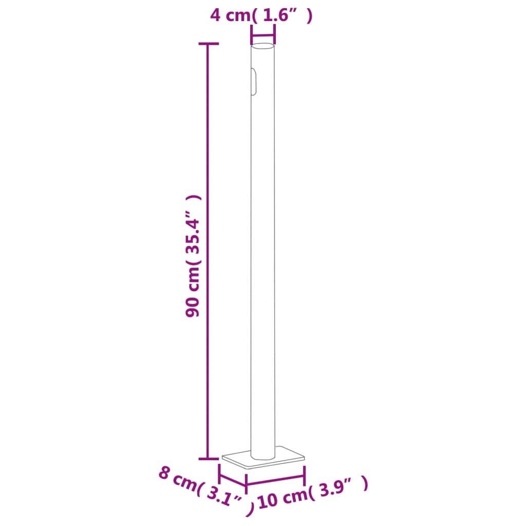 vidaXL Patio Retractable Side Awning 55.1"x472.4" Cream