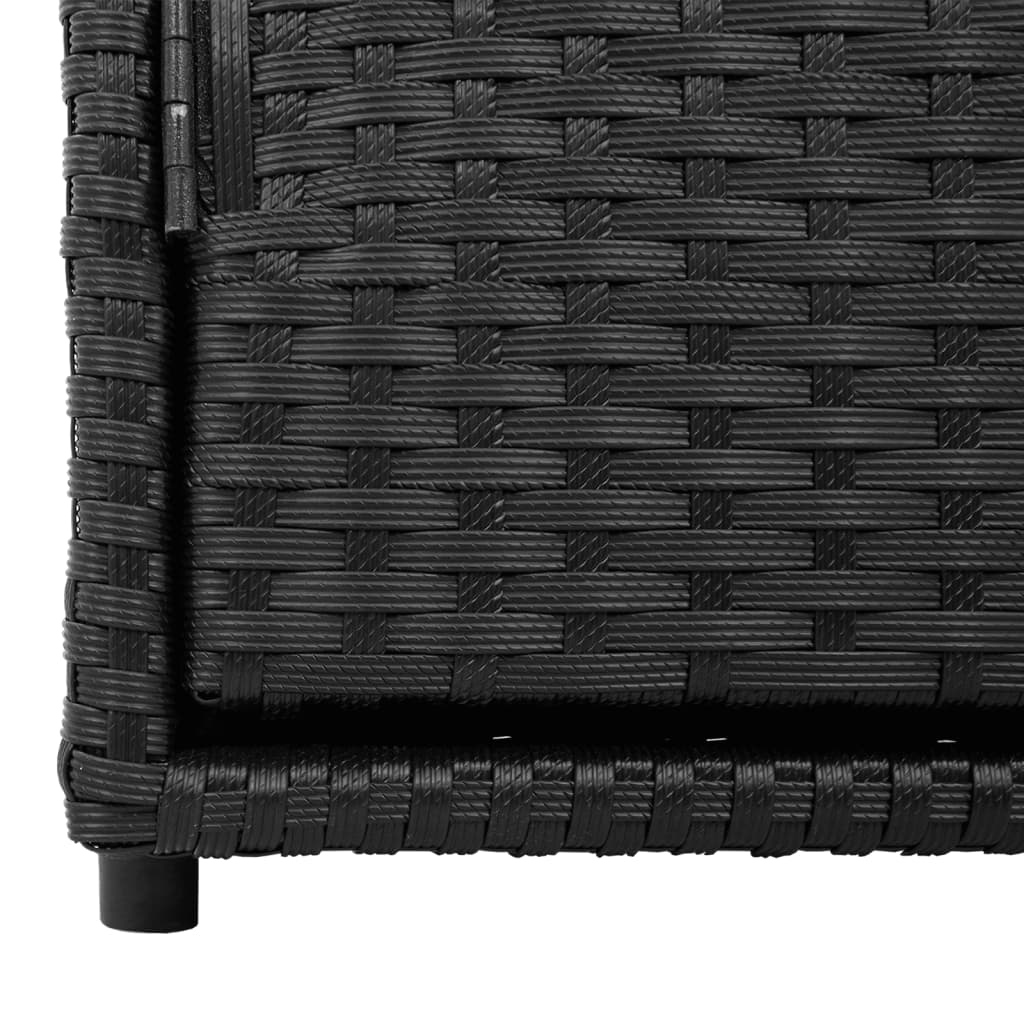 vidaXL Patio Storage Cabinet Black 43.3"x21.7"x23.8" Poly Rattan