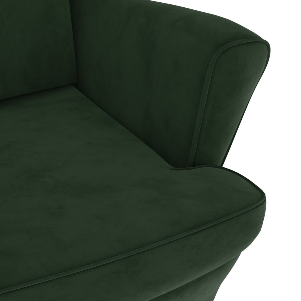 vidaXL Armchair Dark Green Velvet