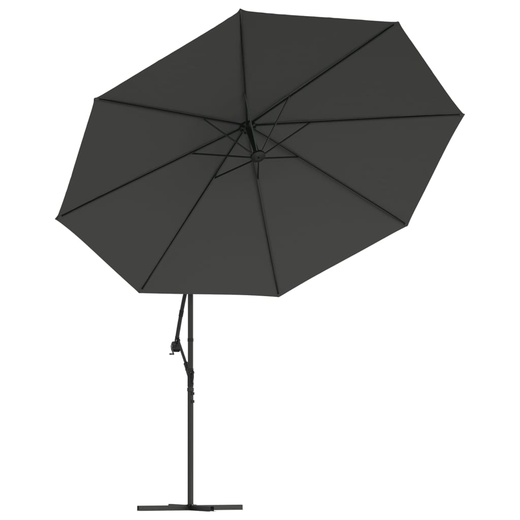 vidaXL Cantilever Garden Parasol with LED Lights and Metal Pole 137.8" Anthracite