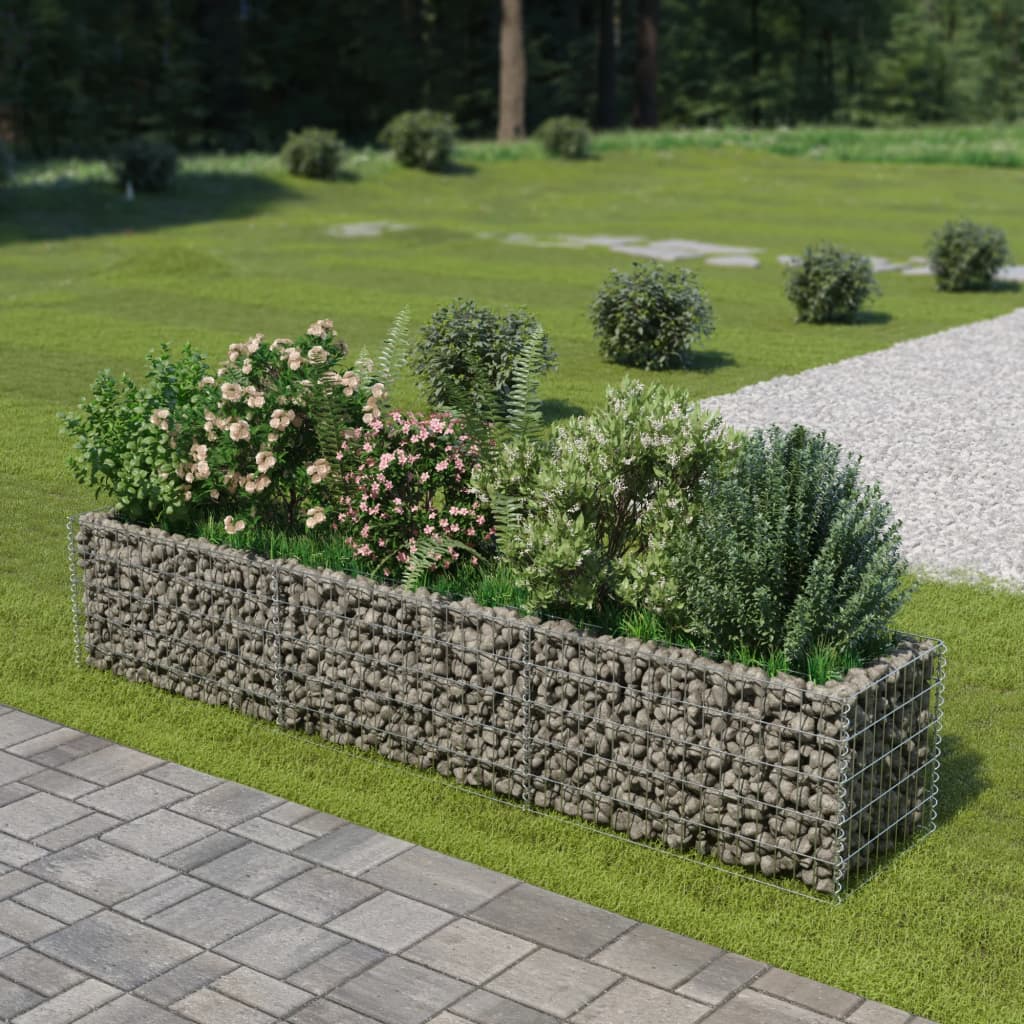 vidaXL Gabion Raised Bed Galvanized Steel 106.3"x19.7"x19.7"