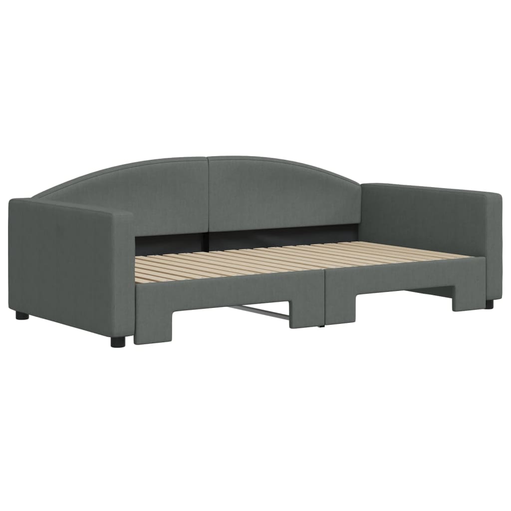 vidaXL Daybed with Trundle without Mattress Dark Gray 39.4"x74.8"