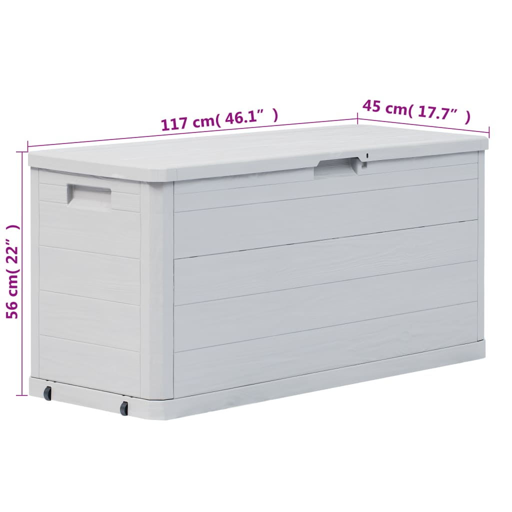 vidaXL Patio Storage Box 74 gal Light Gray