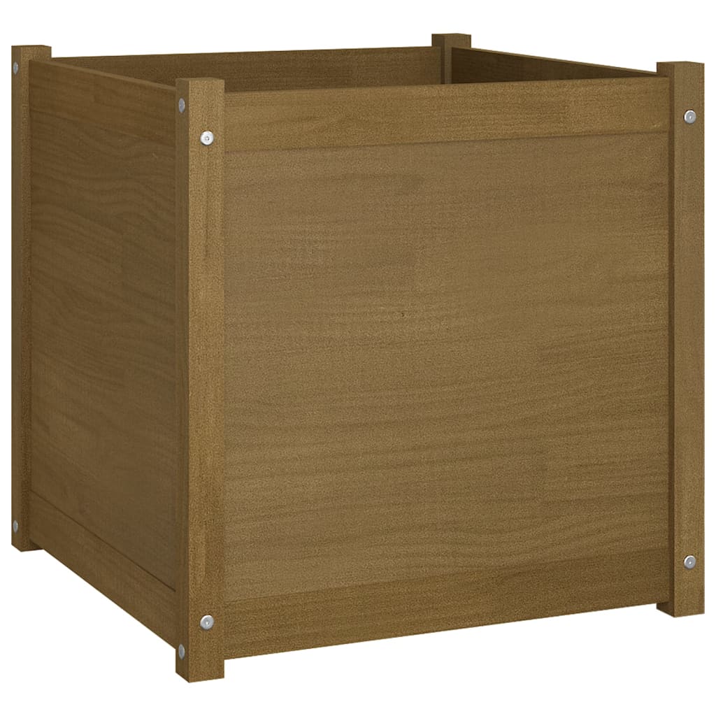 vidaXL Garden Planter Honey Brown 23.6"x23.6"x23.6" Solid Wood Pine