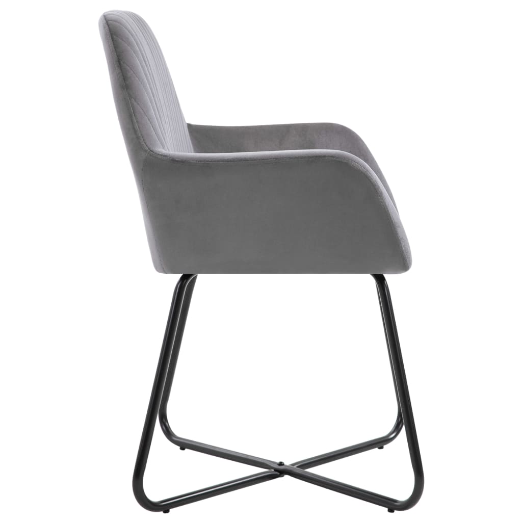 vidaXL Dining Chairs 2 pcs Gray Velvet