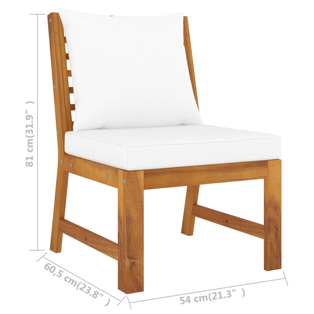 vidaXL 9 Piece Patio Lounge Set with Cushion Cream Solid Acacia Wood