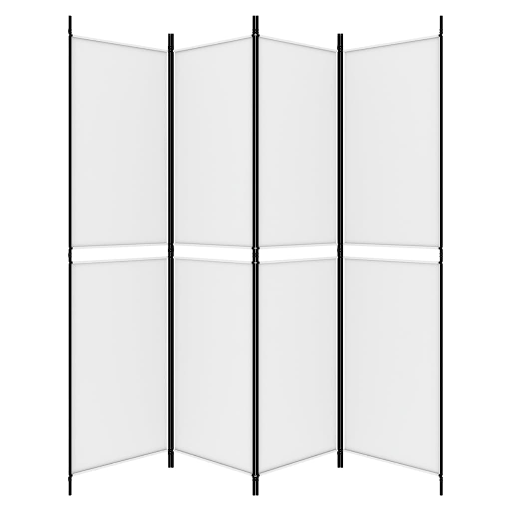 vidaXL 4-Panel Room Divider White 78.7"x78.7" Fabric