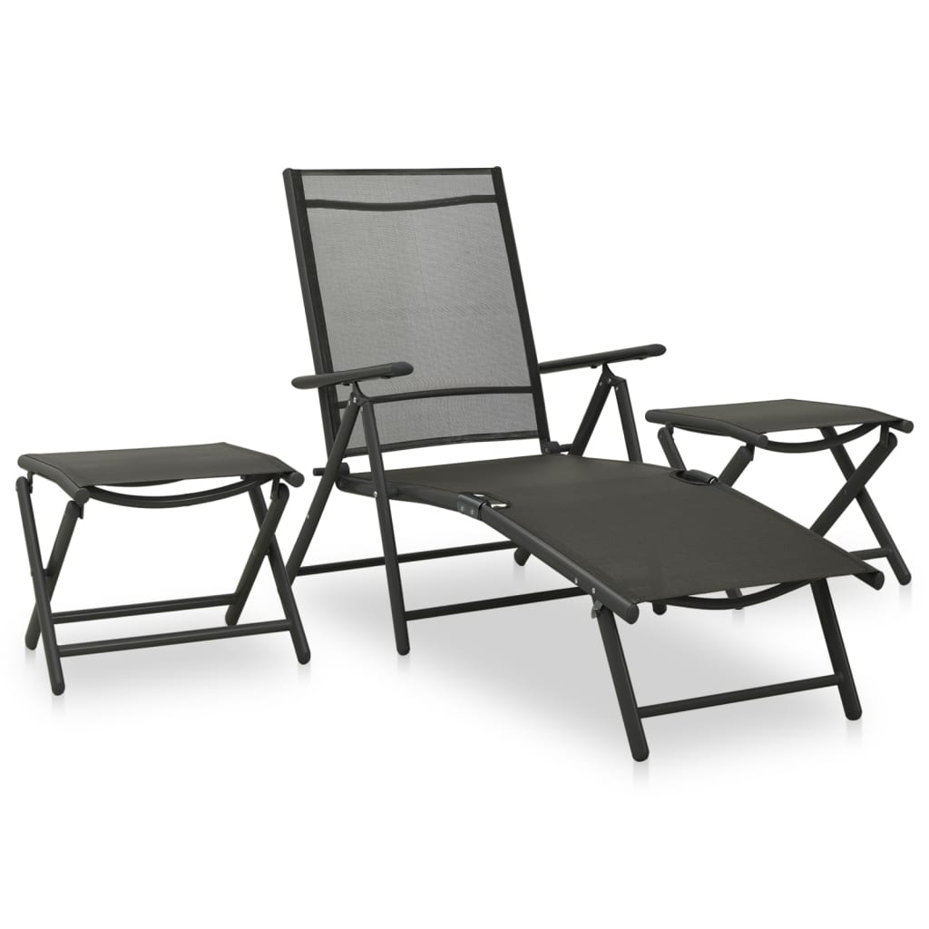 vidaXL 10 Piece Patio Dining Set Black and Anthracite