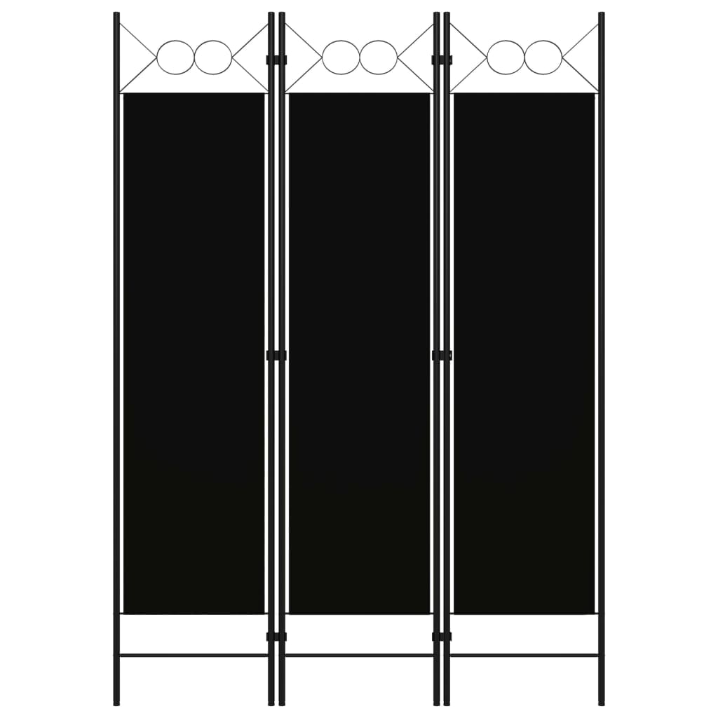 vidaXL 3-Panel Room Divider Black 47.2"x70.9"