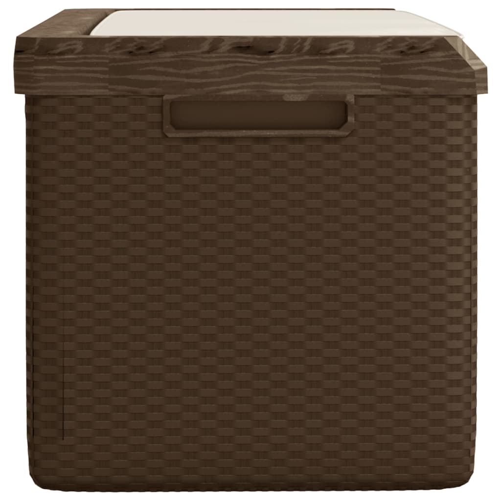 vidaXL Patio Storage Box with Seat Cushion Brown 92.5 gal PP