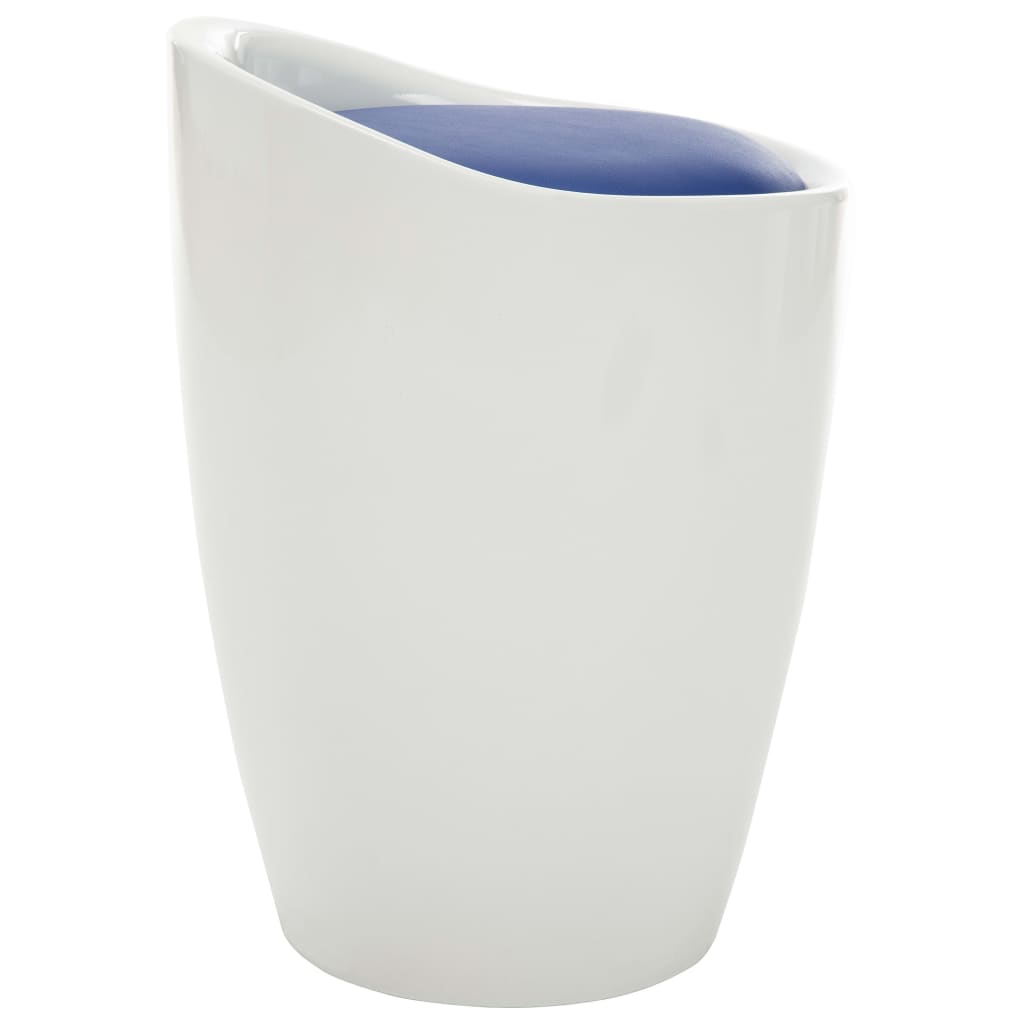 vidaXL Storage Stool White and Blue Faux Leather