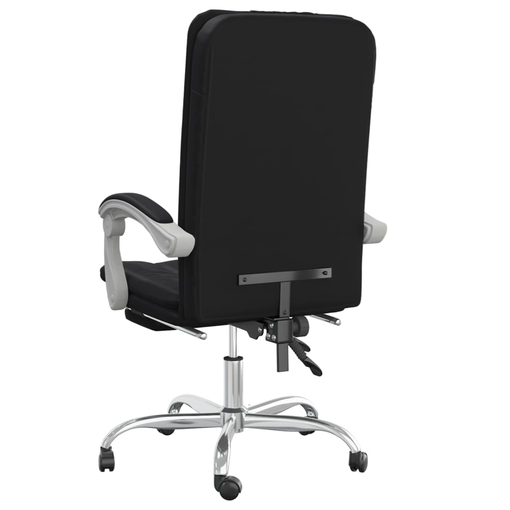 vidaXL Reclining Office Chair Black Faux Leather