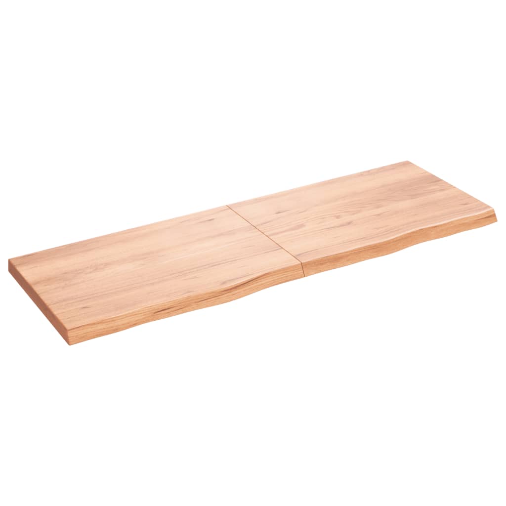 vidaXL Bathroom Countertop Light Brown 70.9"x23.6"x(0.8"-2.4") Treated Solid Wood