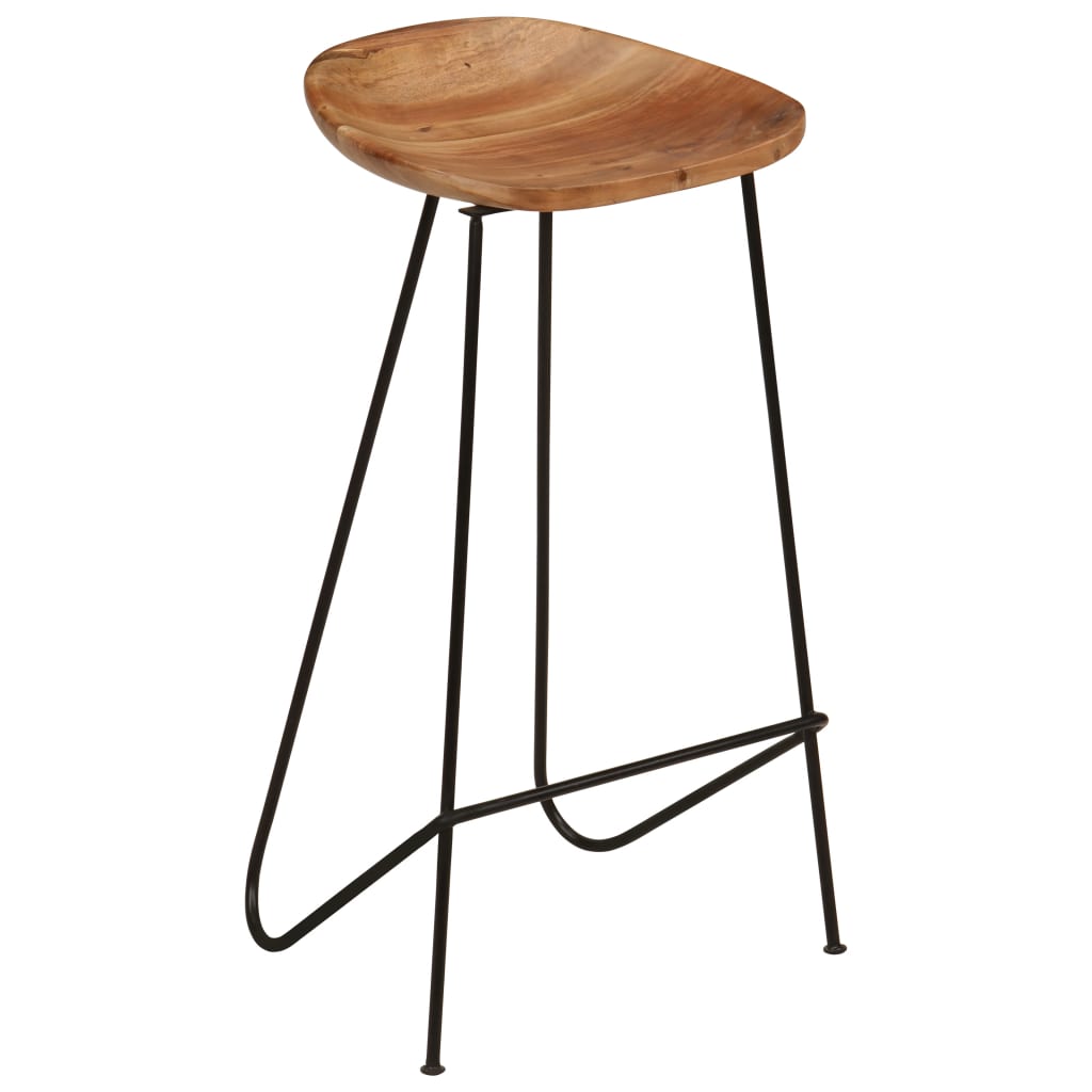 vidaXL Bar Stools 2 pcs Solid Acacia Wood