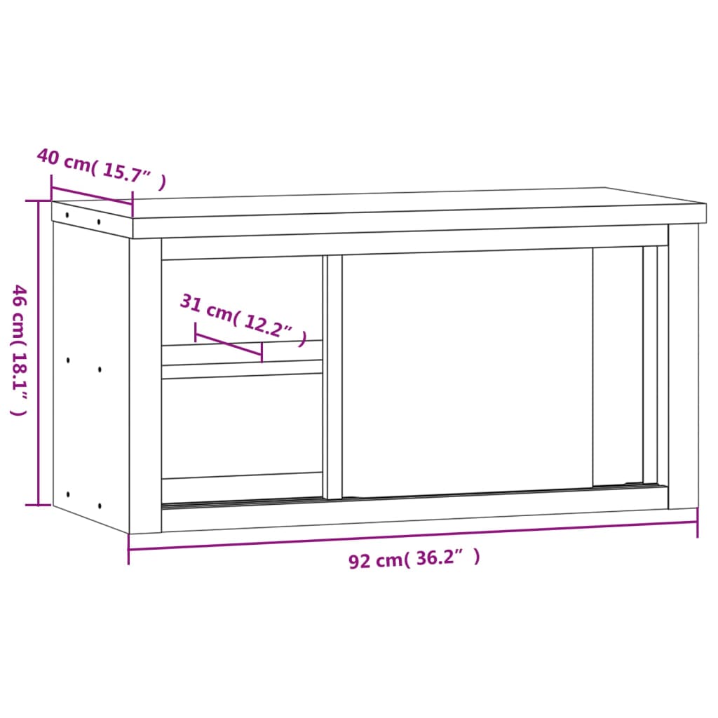 vidaXL Kitchen Wall Cabinet with Sliding Doors Stainless Steel